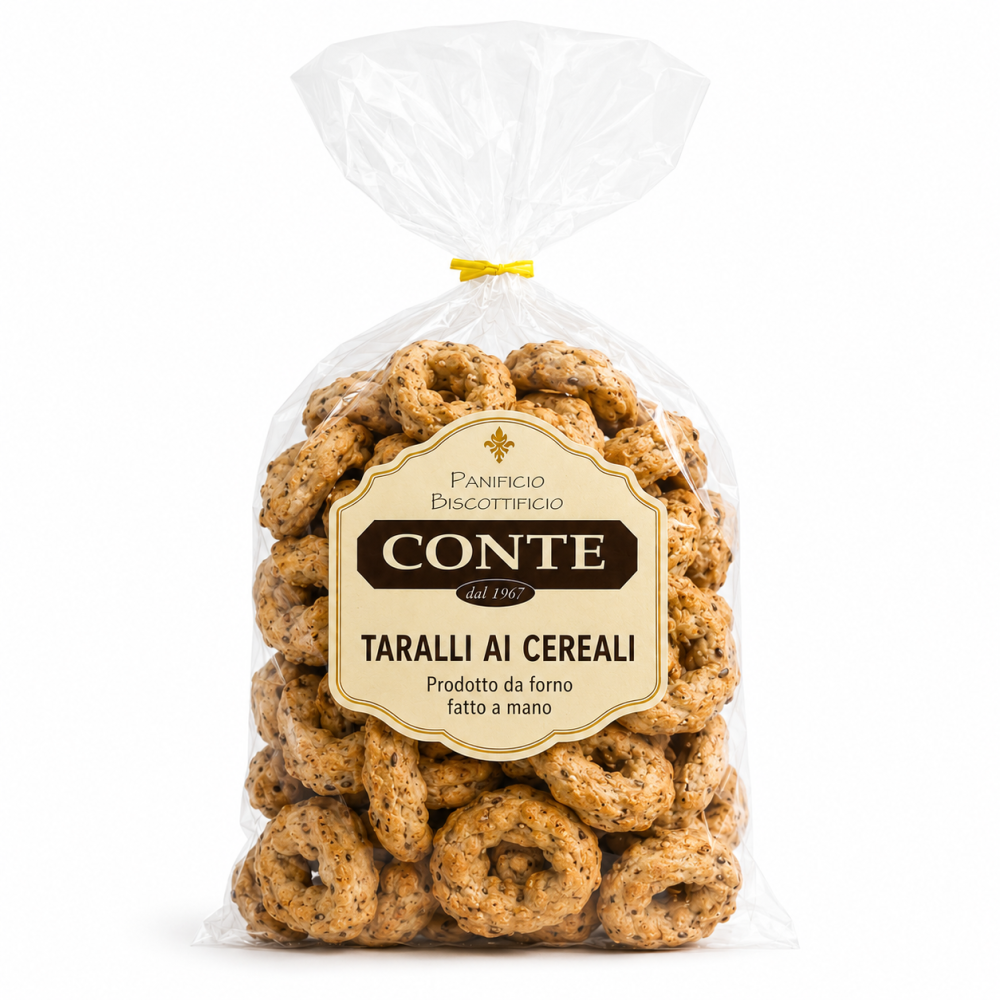 Taralli ai Cereali e Semi Pugliesi - Fatti a Mano con Olio Extravergine di Oliva